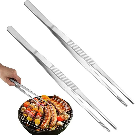 Multifunction Stainless Steel Barbecue Tongs - Food Clip Kitchen Gadgets, Churrasco Tweezers BBQ Tool