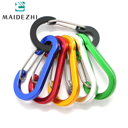 6pcs Carabiner Travel Hooks - Alloy Aluminum Camping Equipment for Keys, Survival Mountaineering, Climbing