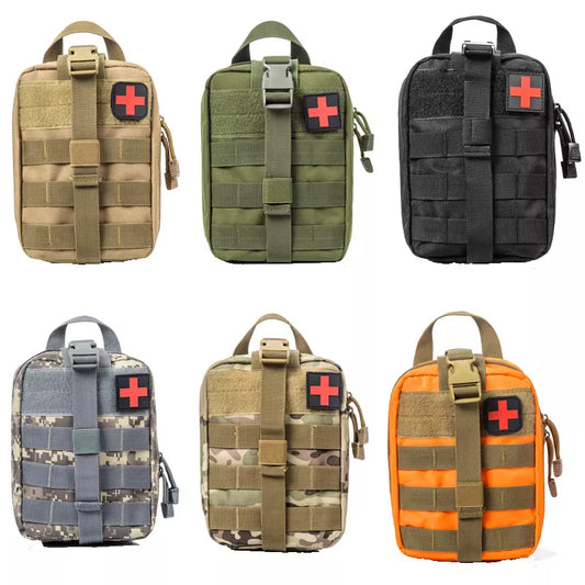 Portable Tactical First Aid Kit Medical Bag - Hiking Travel Home Emergency Treatment Case Survival Tools EDC Pouch