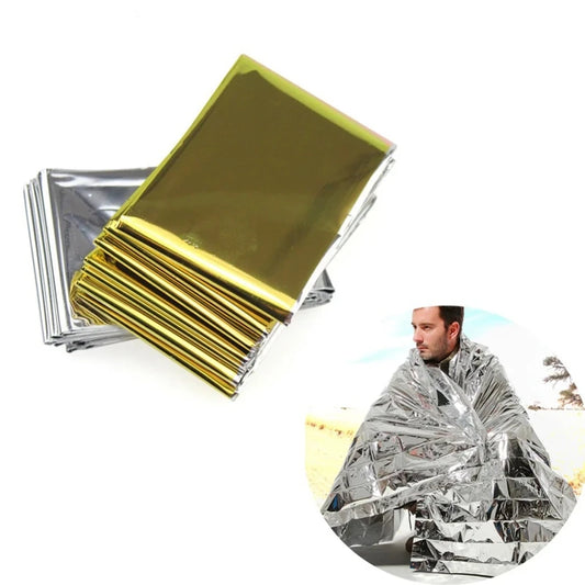 Outdoor Emergency Survival Blanket - Waterproof First Aid Rescue Curtain Foil Thermal Military Blanket 130x210cm